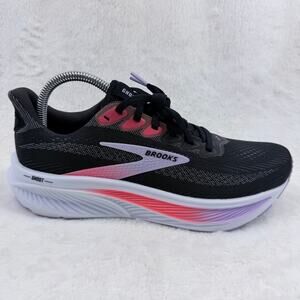 Brooks Ghost 17 Womens Running Shoes Black Purple Coral Size 9 Athletic Sneaker